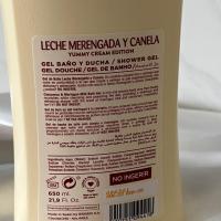 Ingredients gel douche lait meringue cannelle